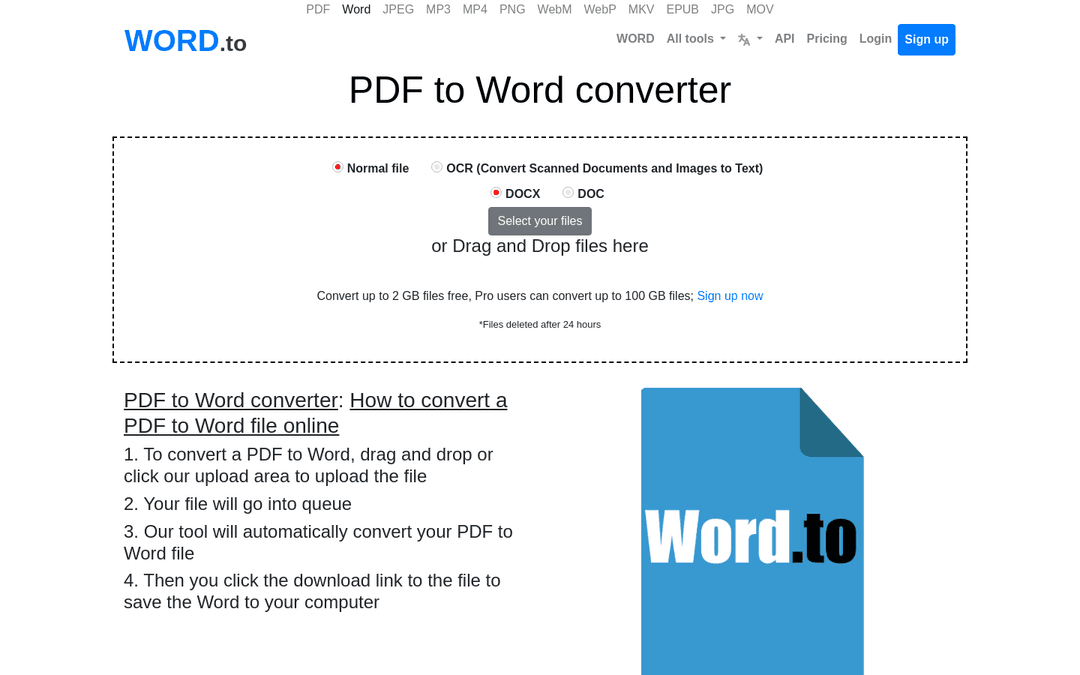 Convert Pdf To Word - the best online tools