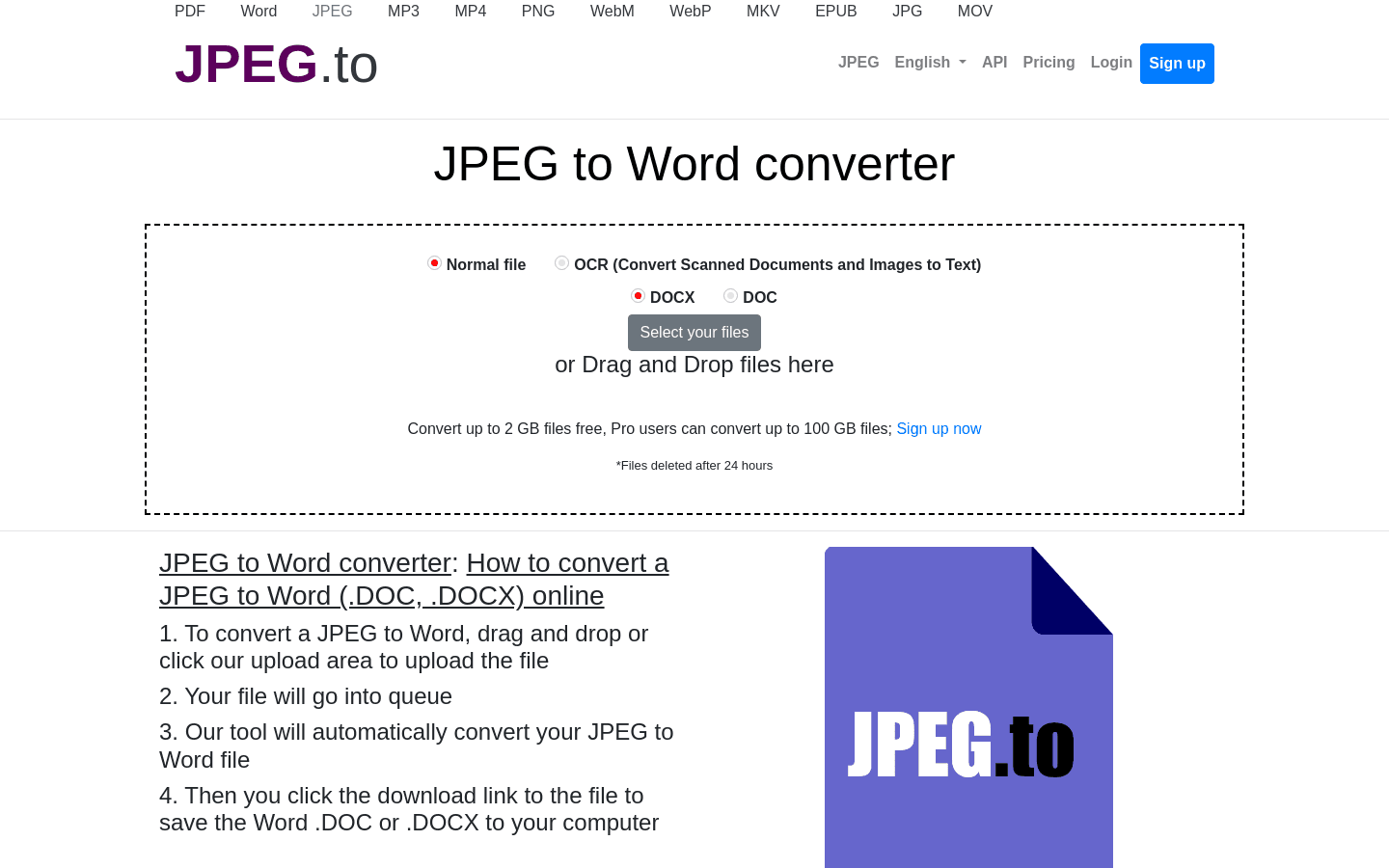 JPEG to JPG-Word Converter preview