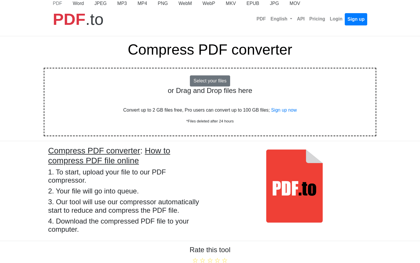 Compress PDF preview