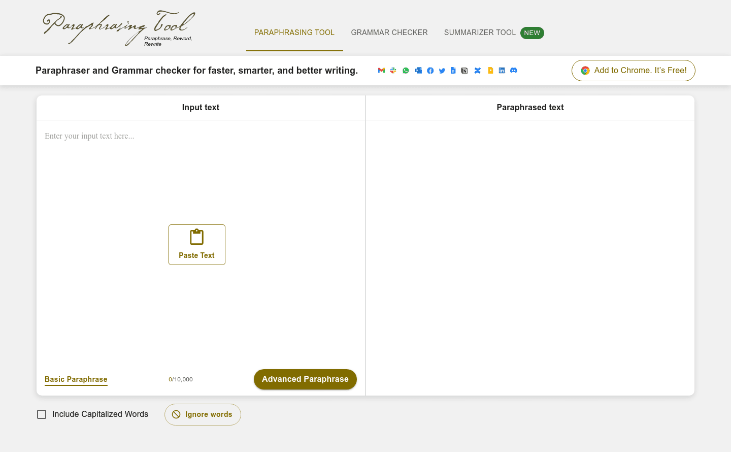 Paraphrasing Tool preview