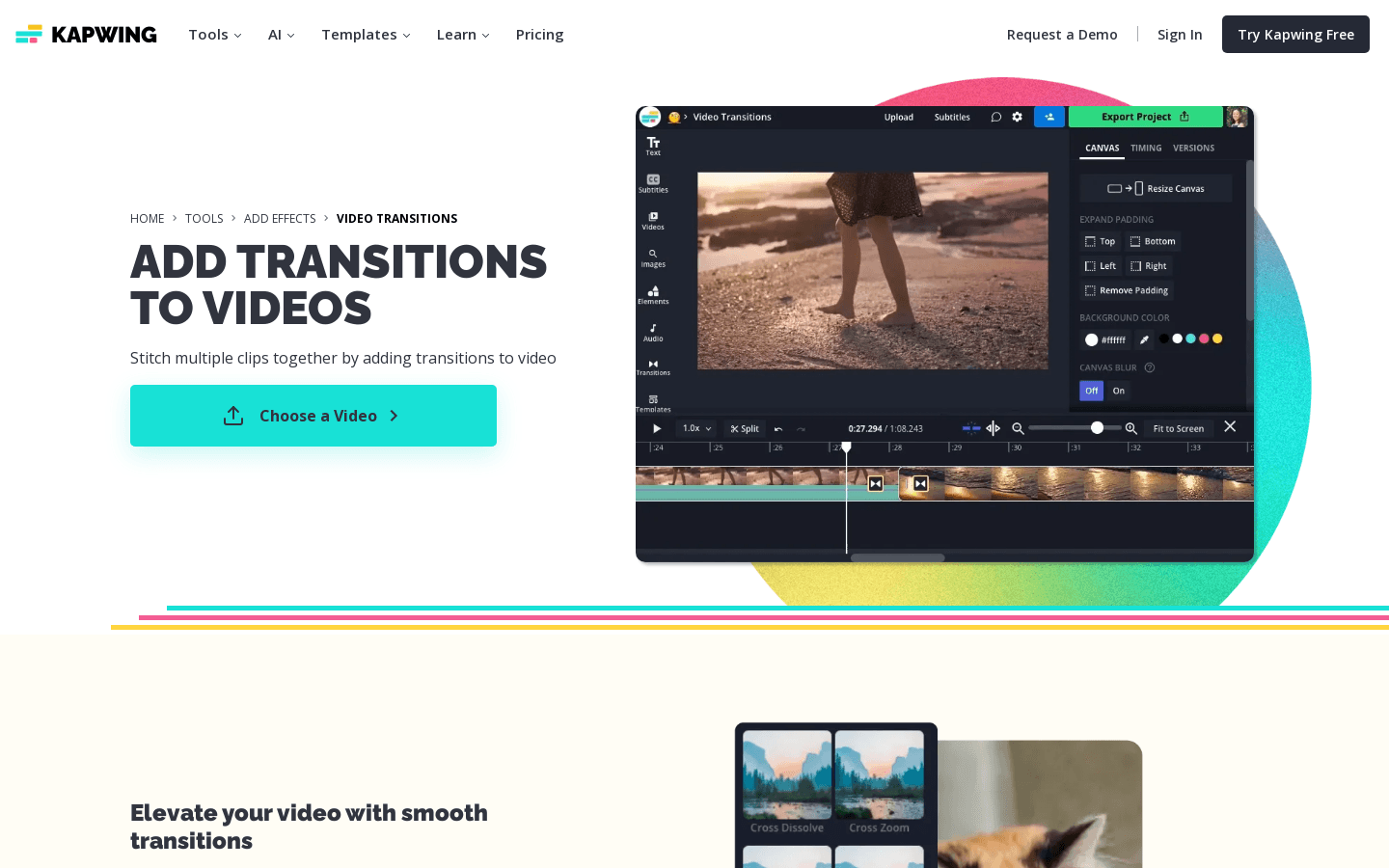 Add Transitions to Video preview