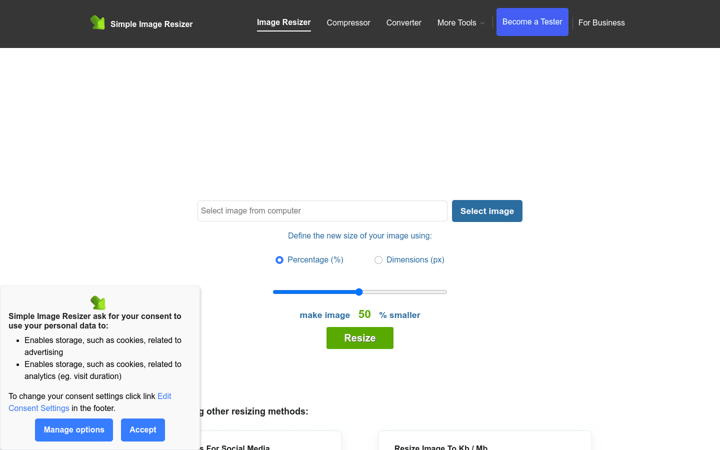Simple Image Resizer, preview