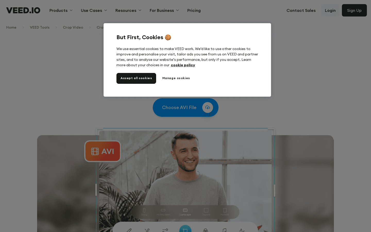 Veed Crop AVI preview