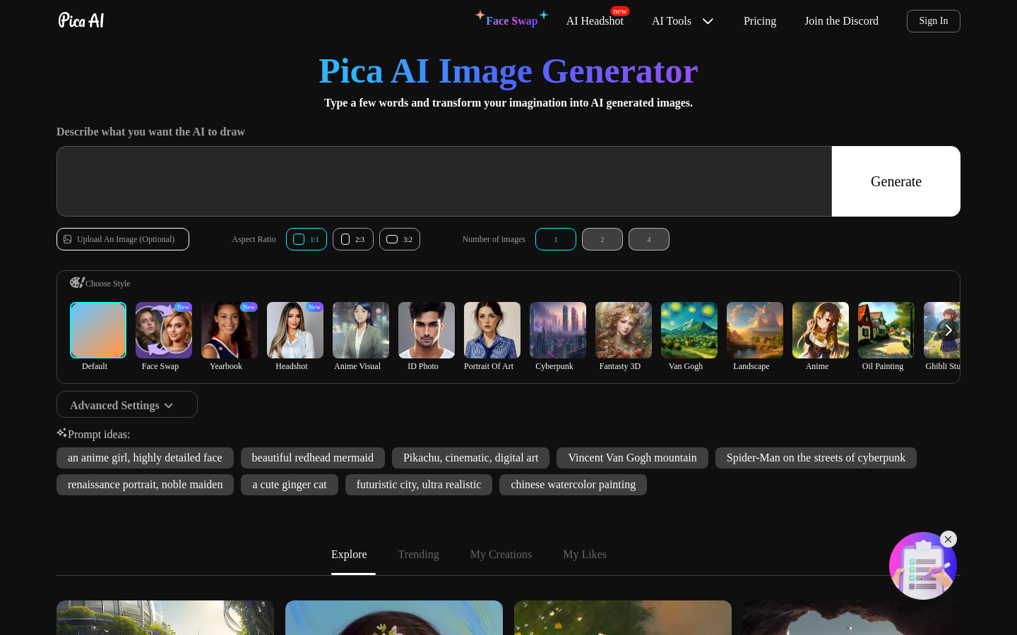 Pica AI Image Generator preview
