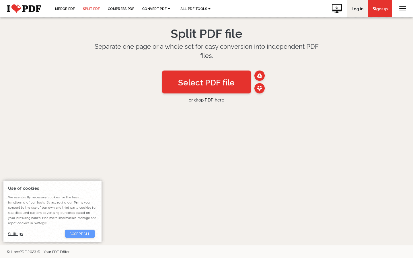 Split PDF file preview