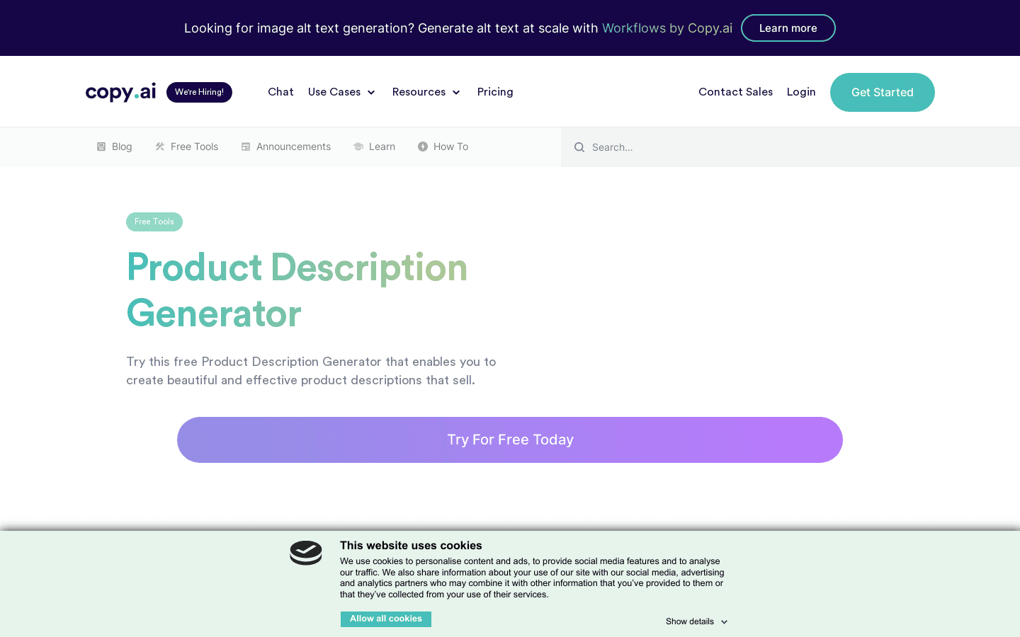 Product Descriptions preview
