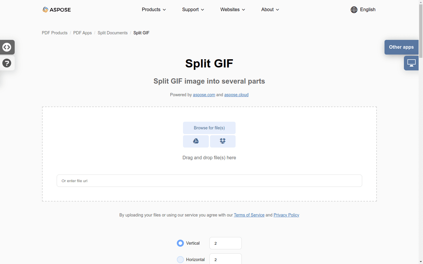 Split GIF files preview