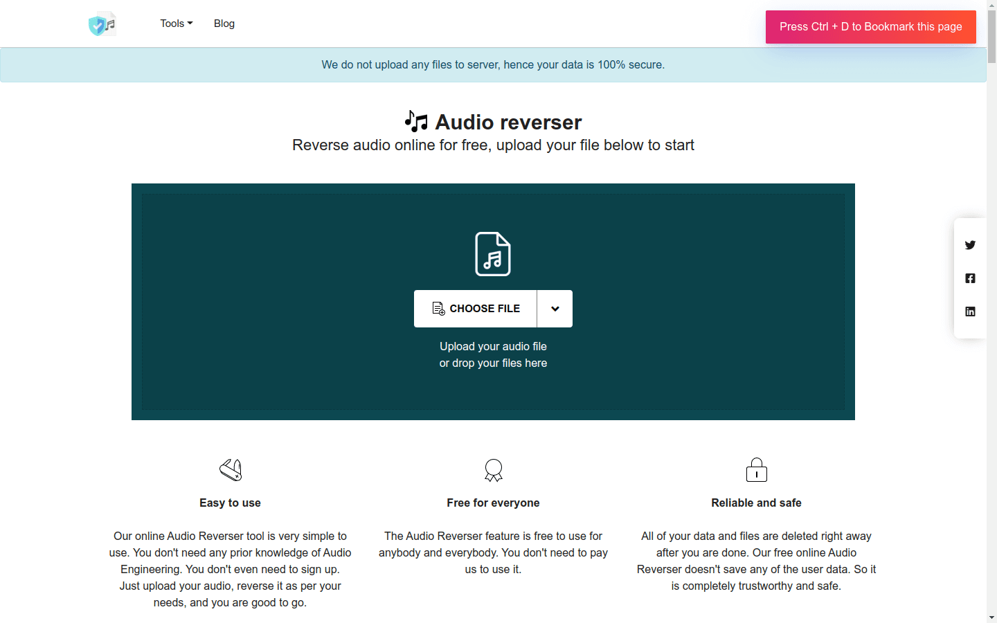 Audio reverser preview