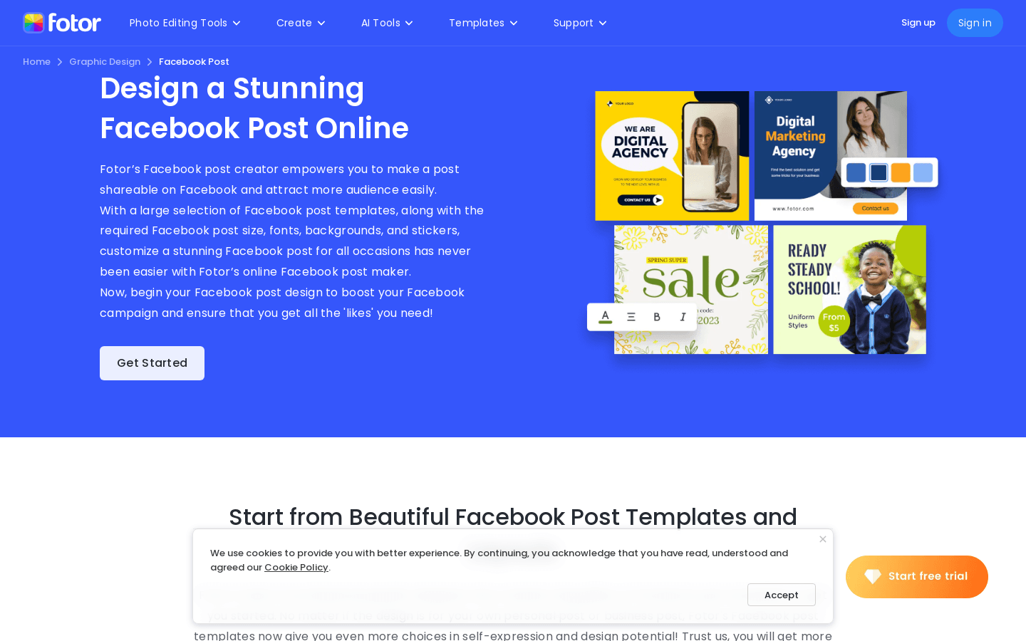 Facebook Post Creator preview
