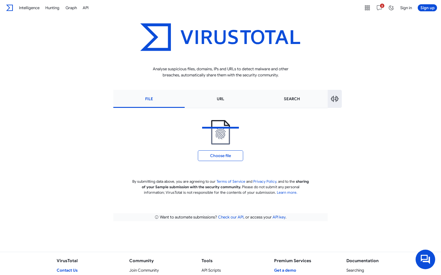 VirusTotal preview