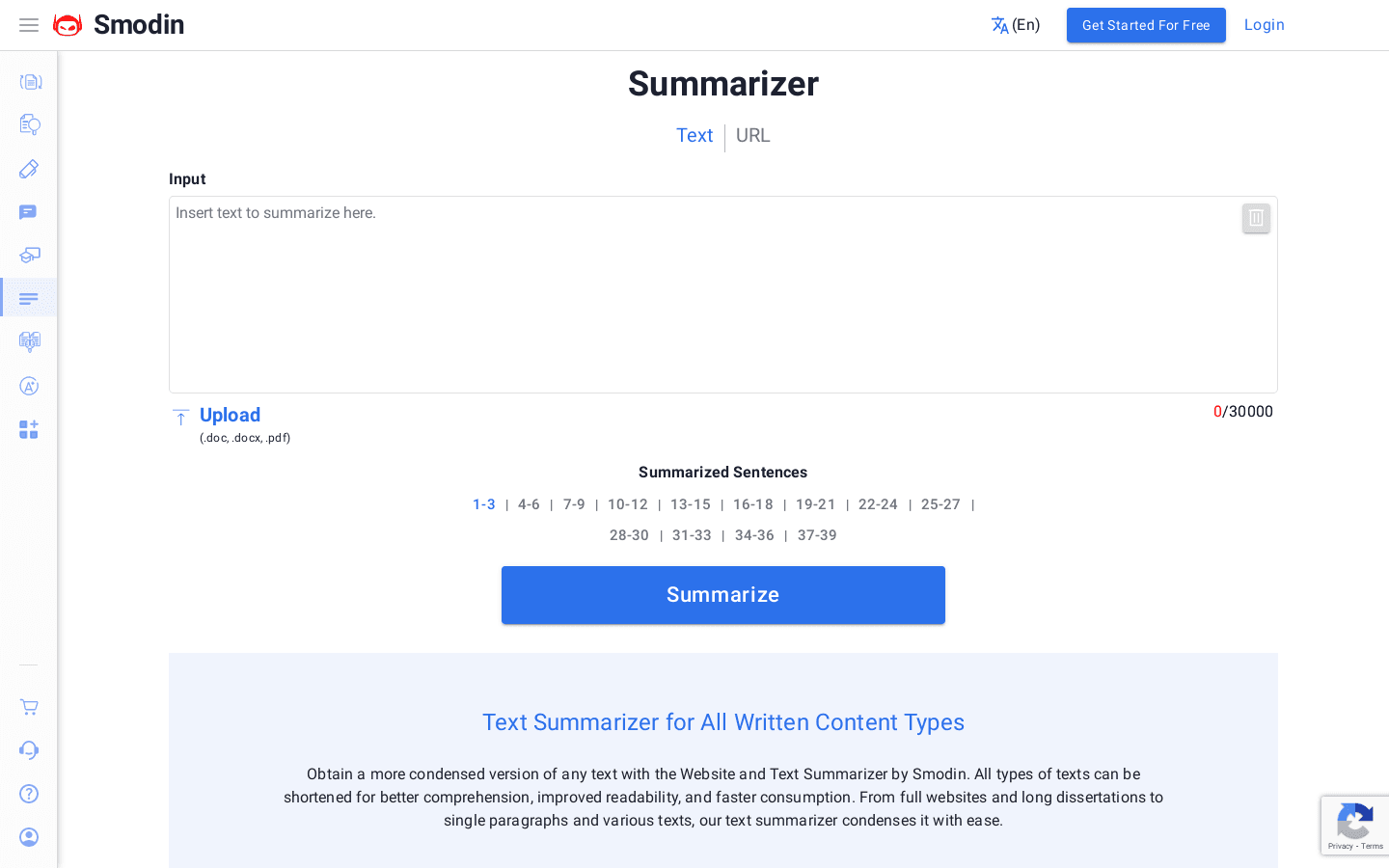 Summarization Tool preview