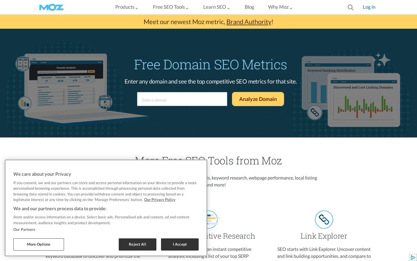 Free Domain Authority Checker preview