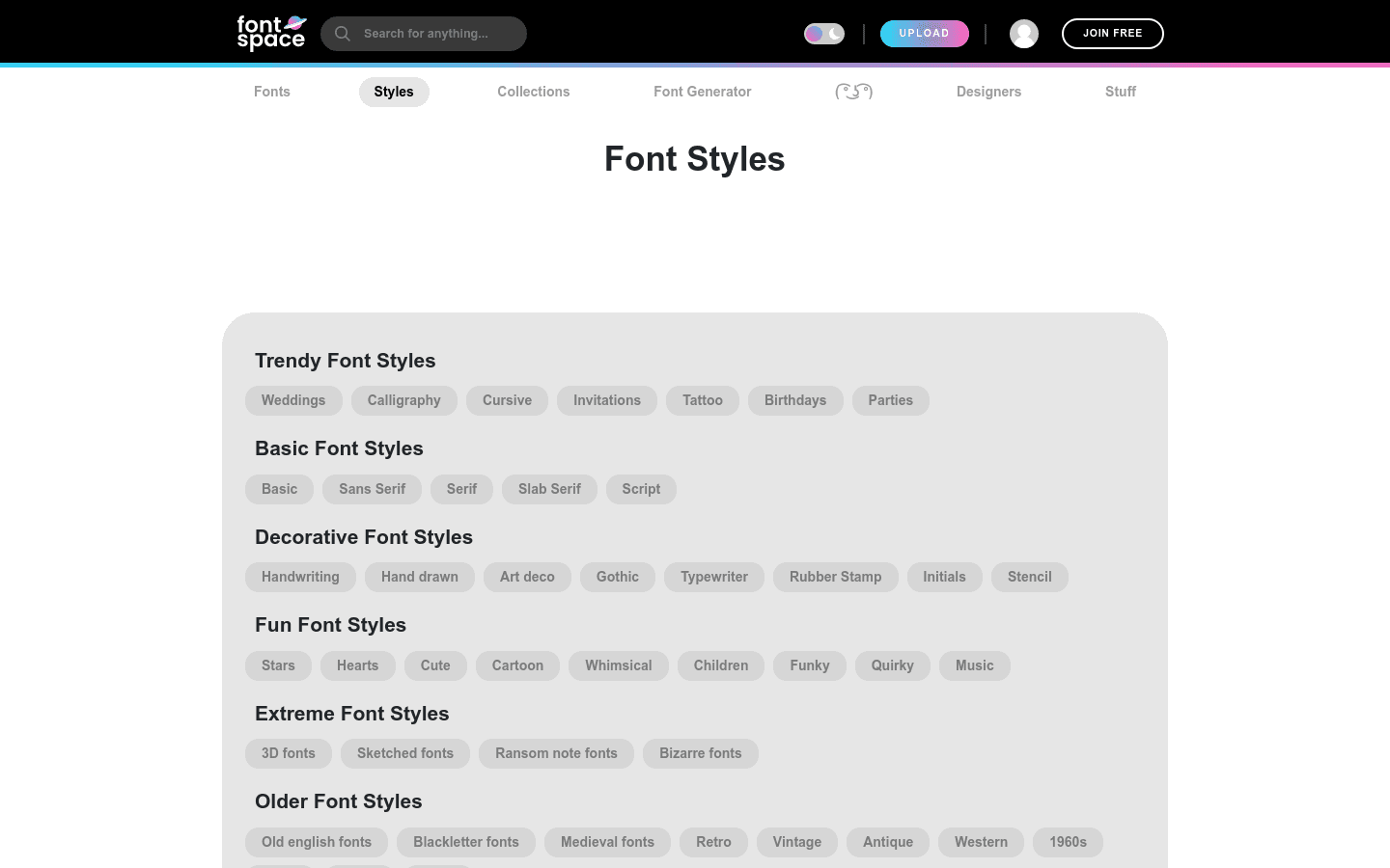 Font Styles Finder preview