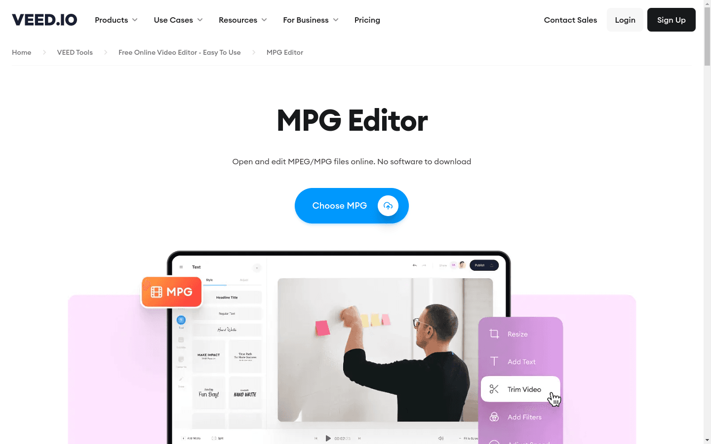MPG Editor preview