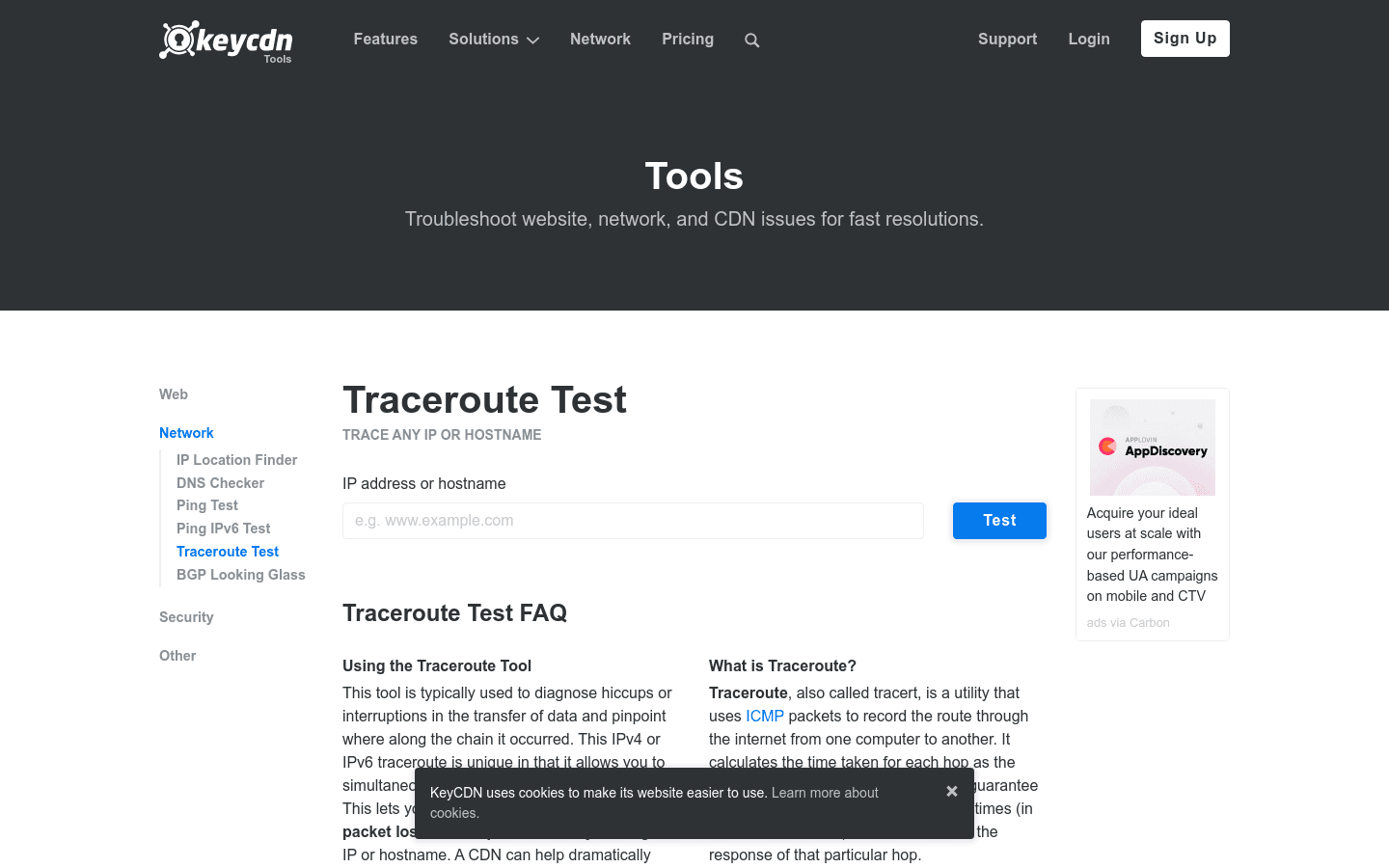 Traceroute Test preview