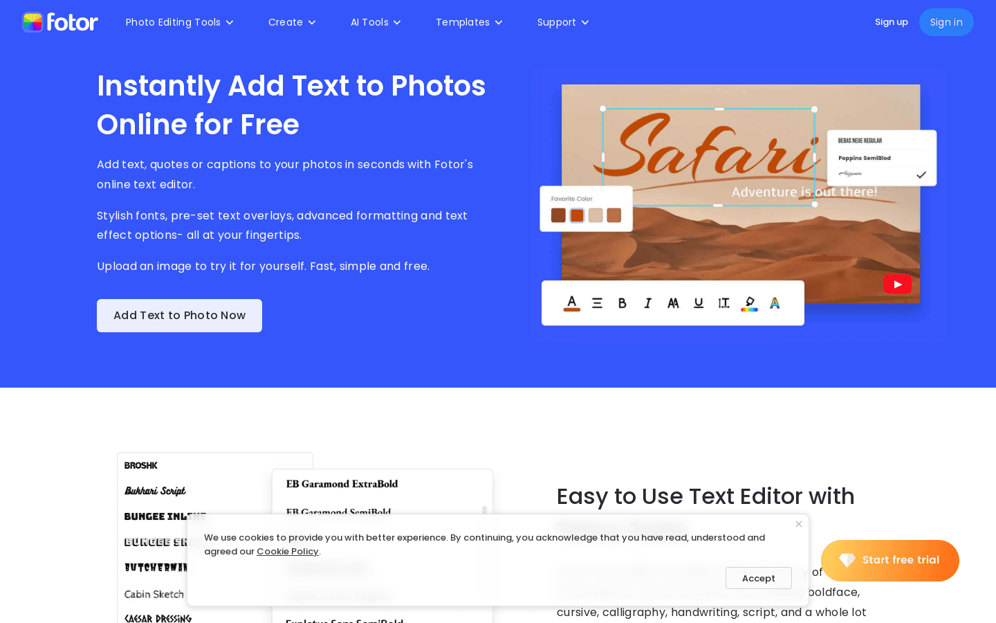 Add Text to Photos preview