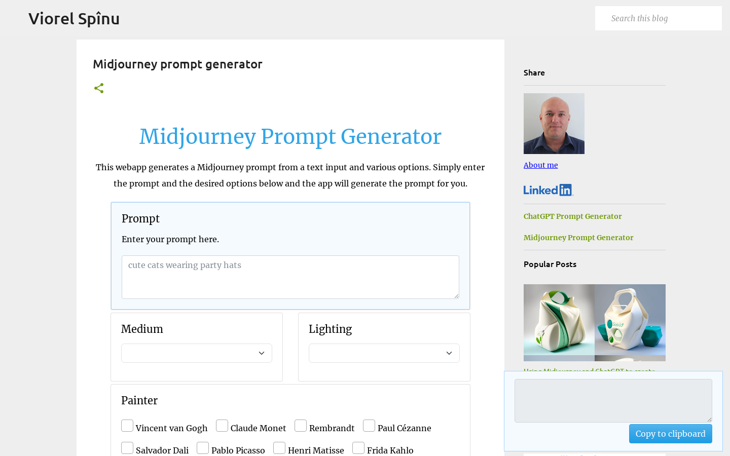 Midjourney Prompt Generator preview