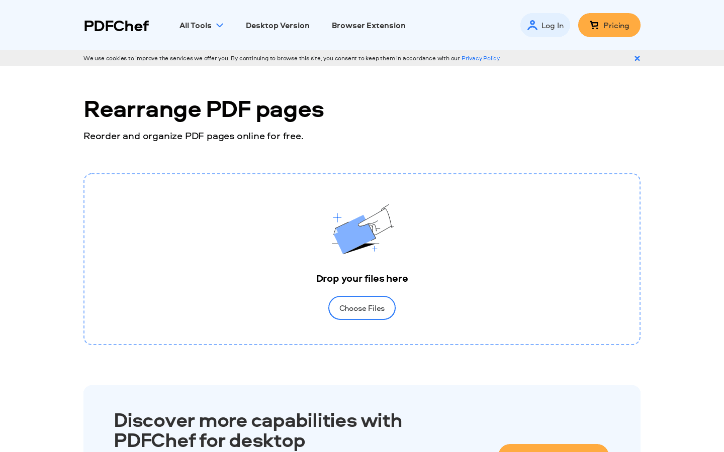 Rearrange PDF pages preview