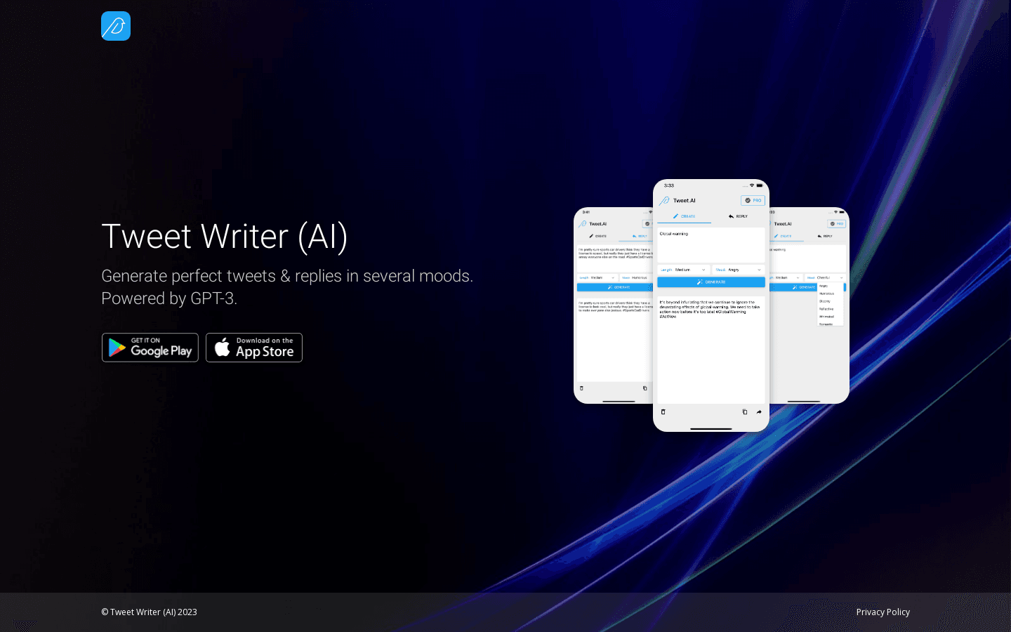 AI Tweet Writer preview