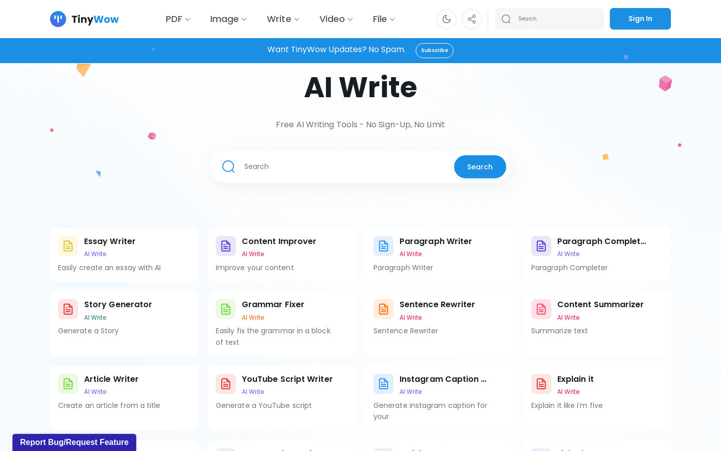 AI Write by TinyWow preview