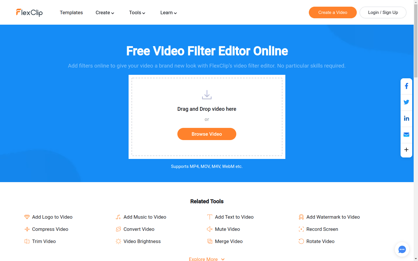 FlexClip Free Video Filter Editor preview