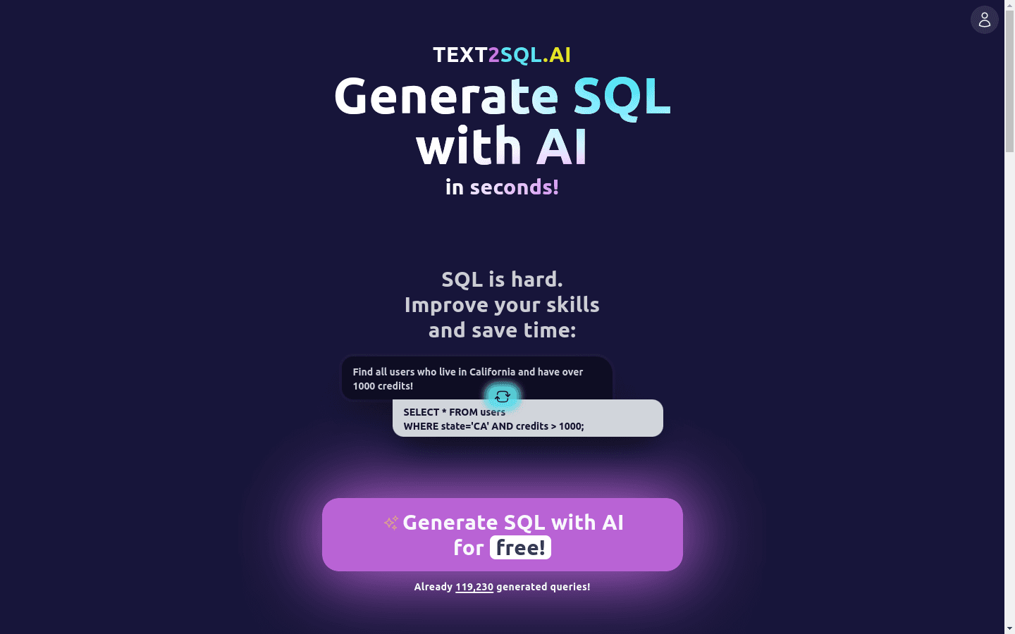Text2SQL.AI preview
