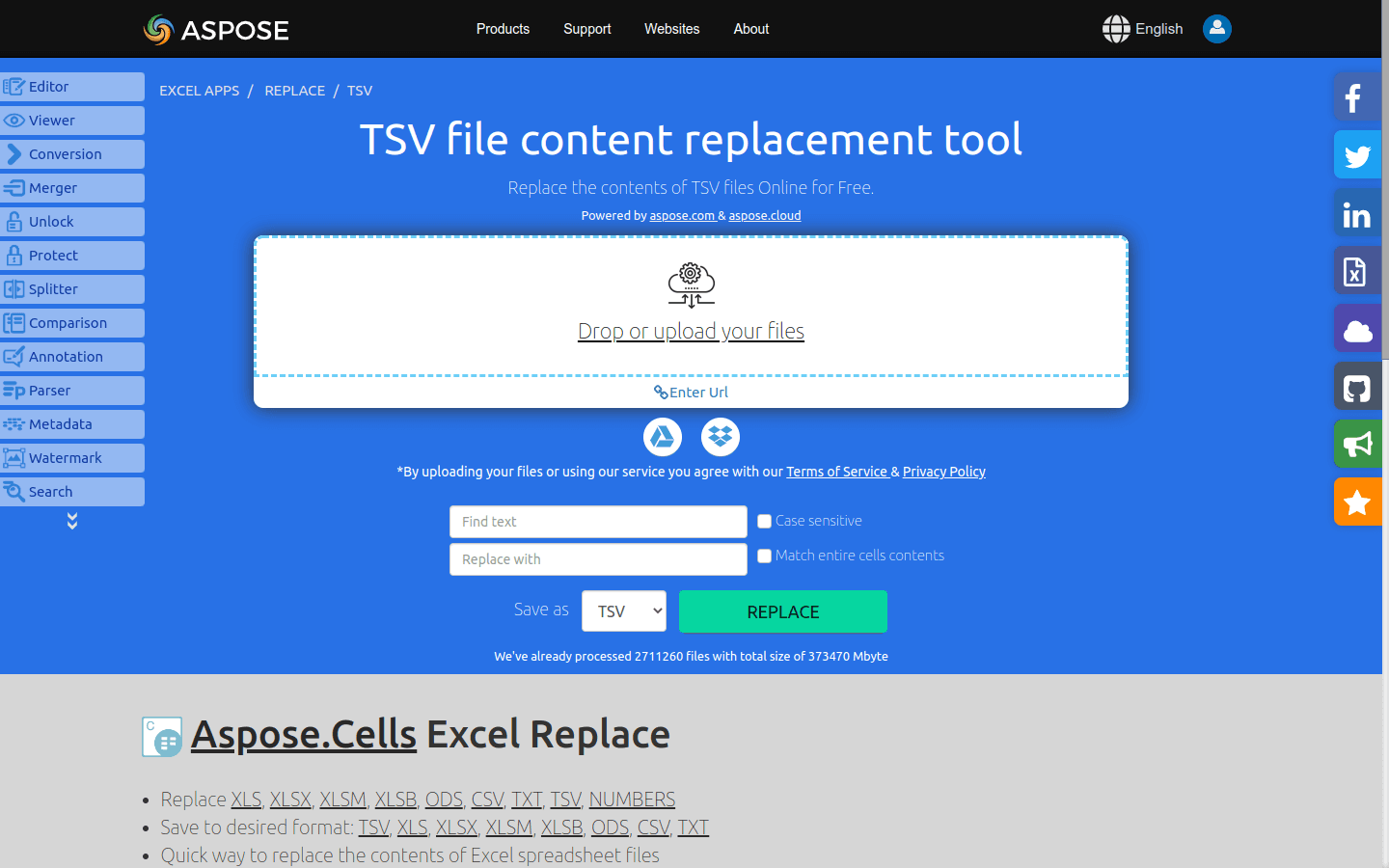 Replace TSV files preview
