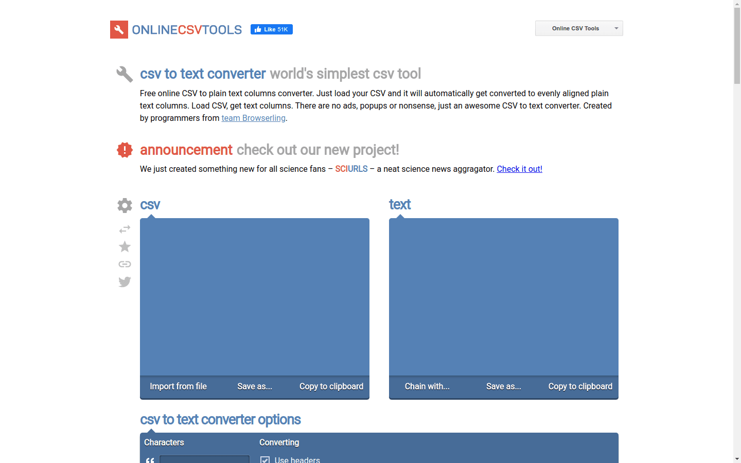 Convert CSV to Text Columns preview