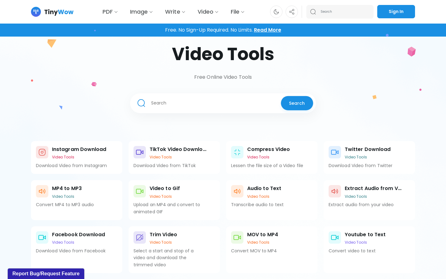 Video Tools by TinyWow preview