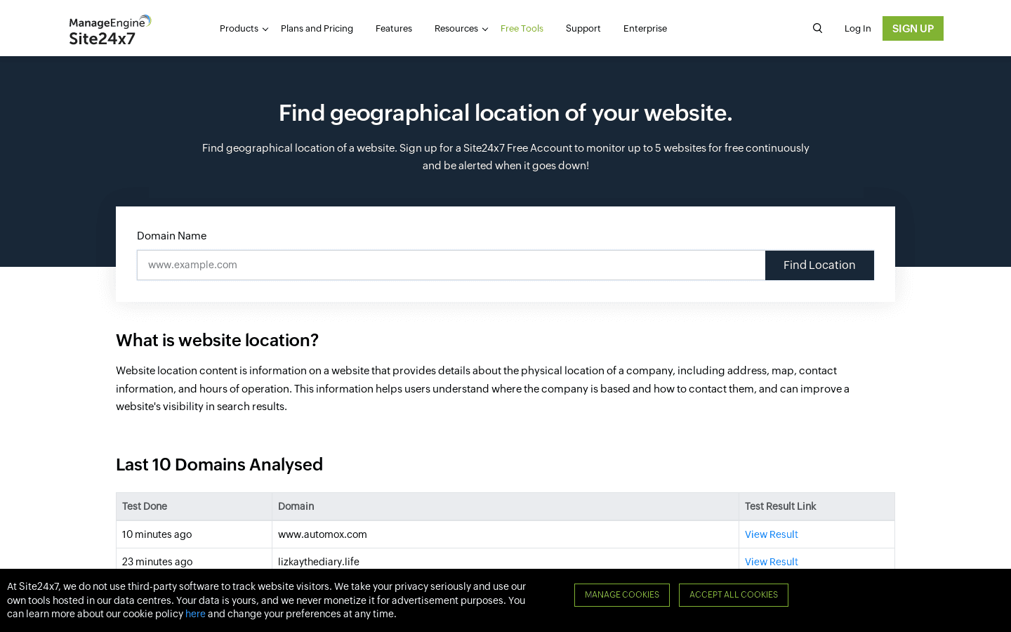 Location Of Your Website preview