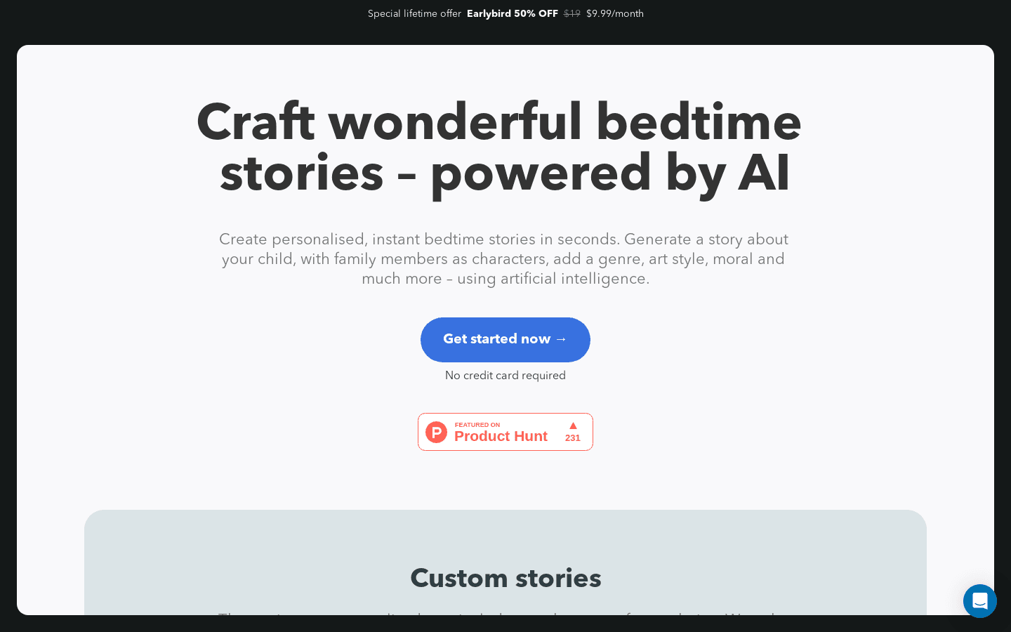 Bedtimestory AI preview