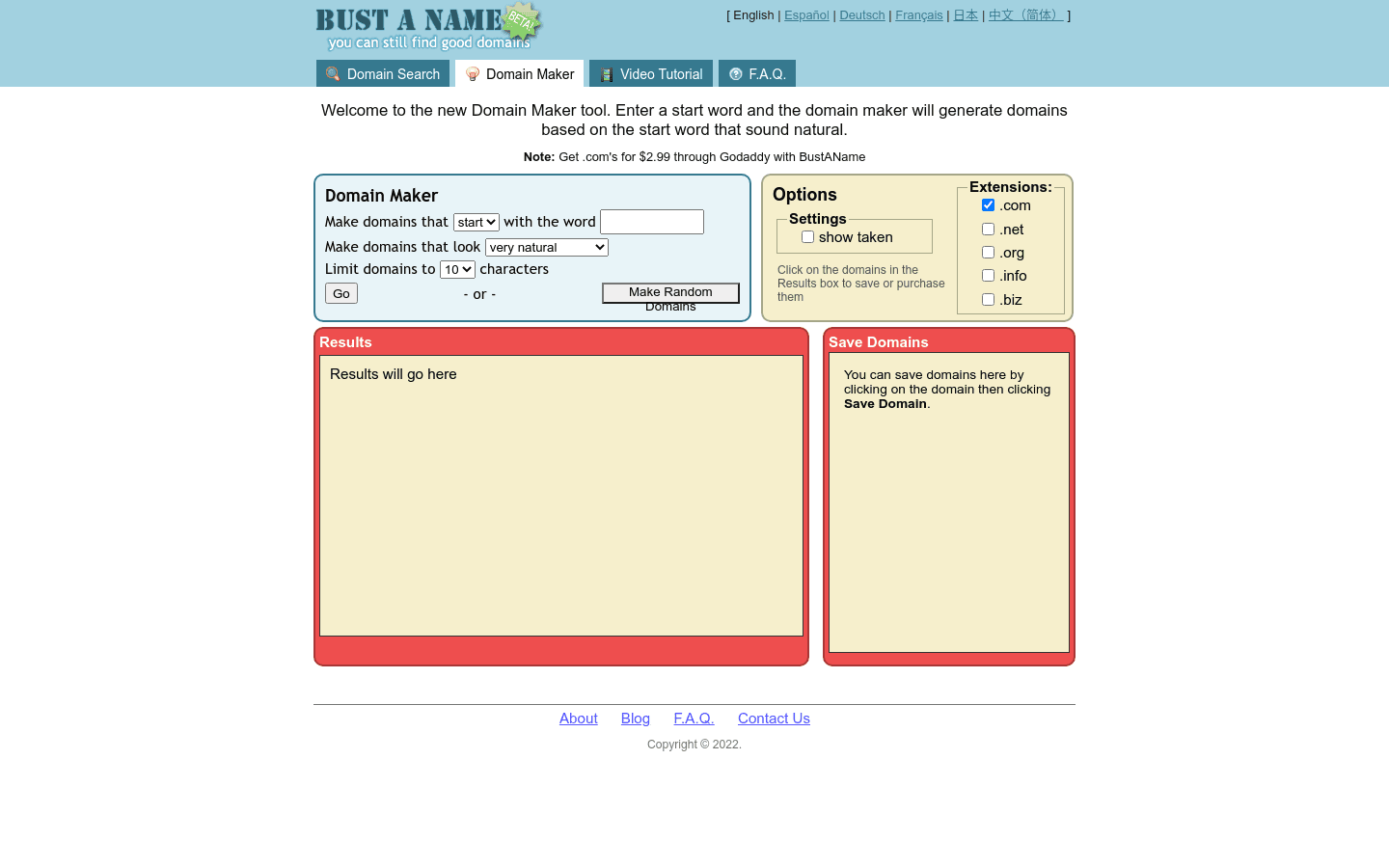 Domain Maker preview