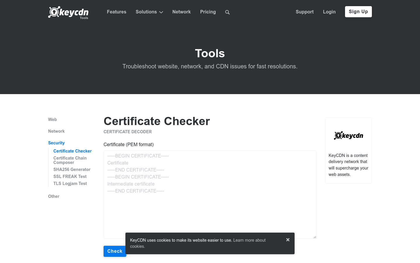 Certificate Checker preview