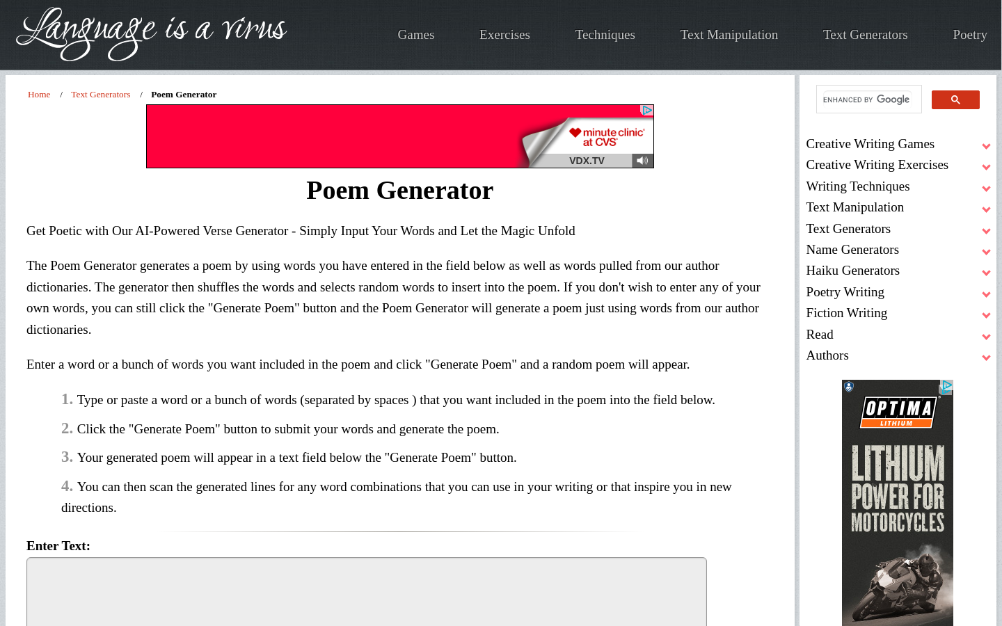 Poem Generator preview