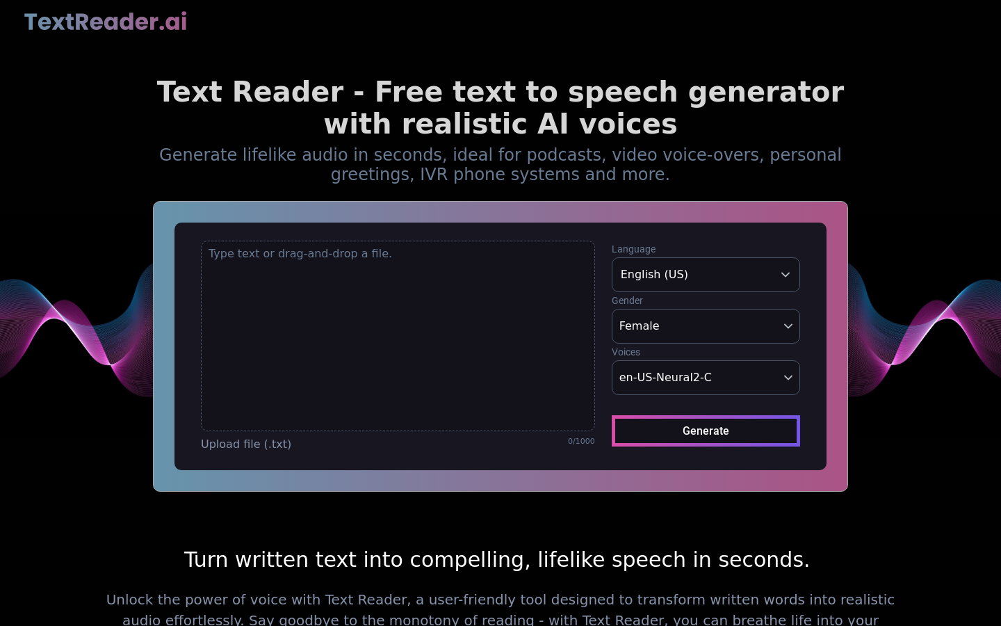 Text Reader preview