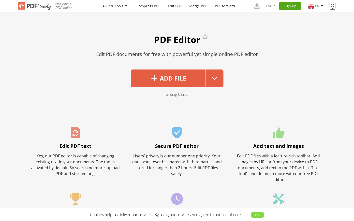 PDF editor preview