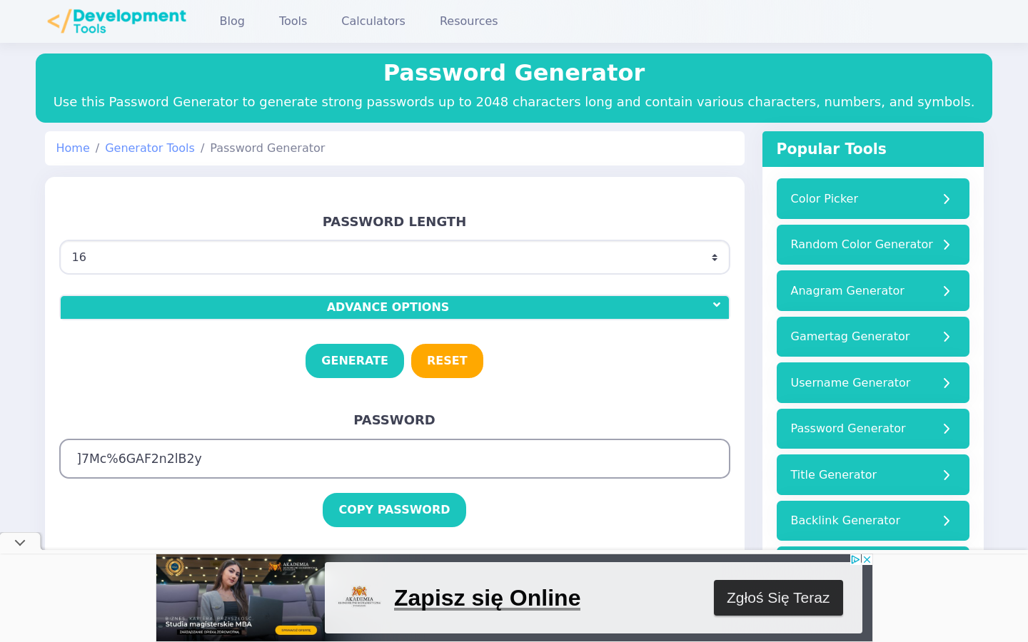 Password Generator preview