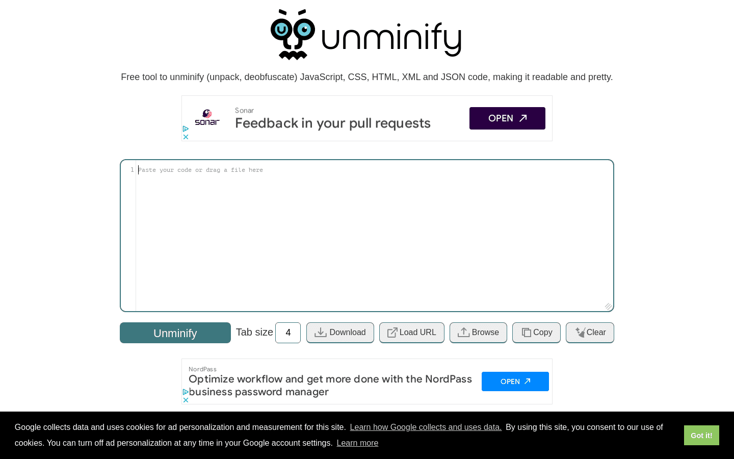 Unminify preview