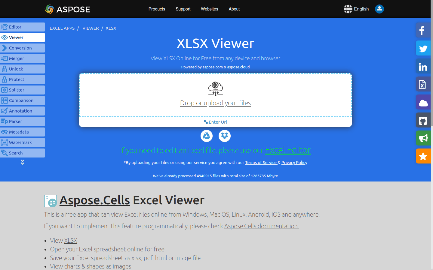 Open XLSX preview