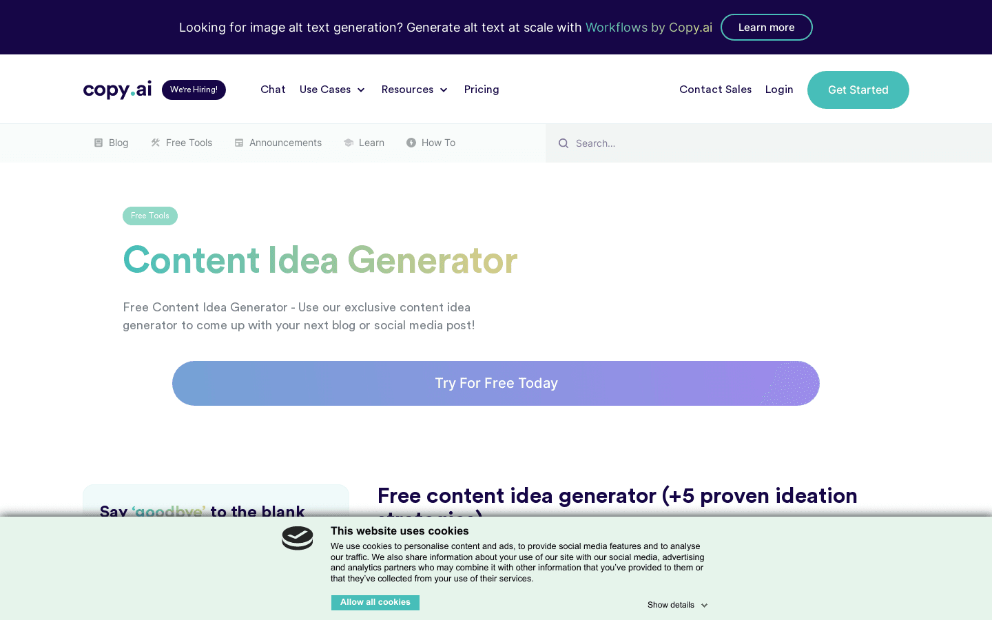 Content Idea Generator preview