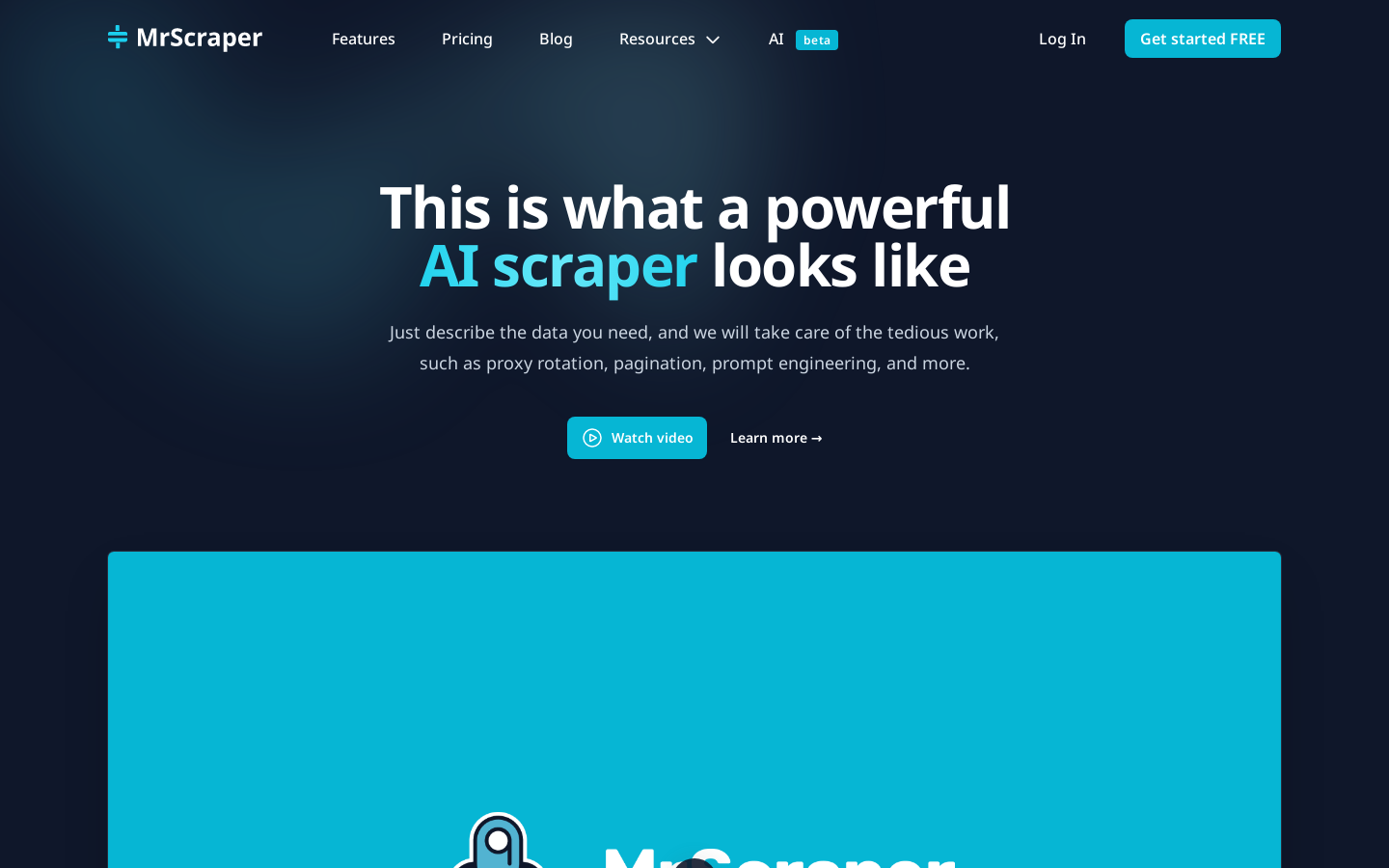 MrScraper AI preview