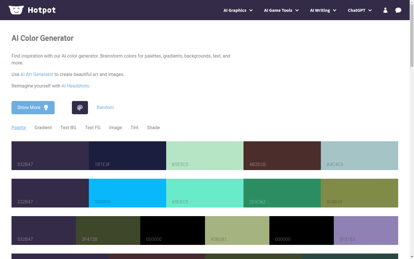 Hotpot AI - Color Generator preview