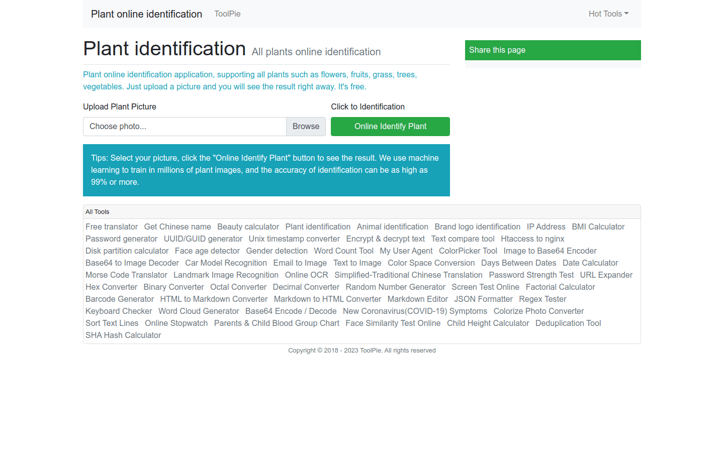 Plant identification preview