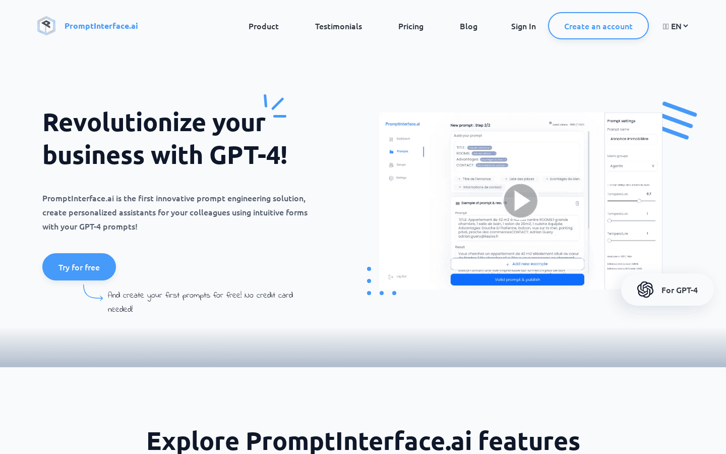 Promptinterface.ai preview