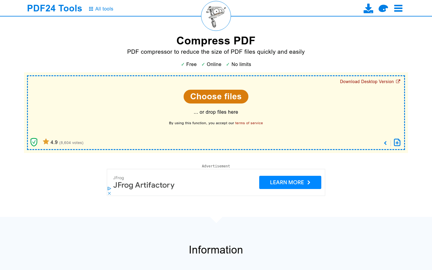 Compress PDF preview