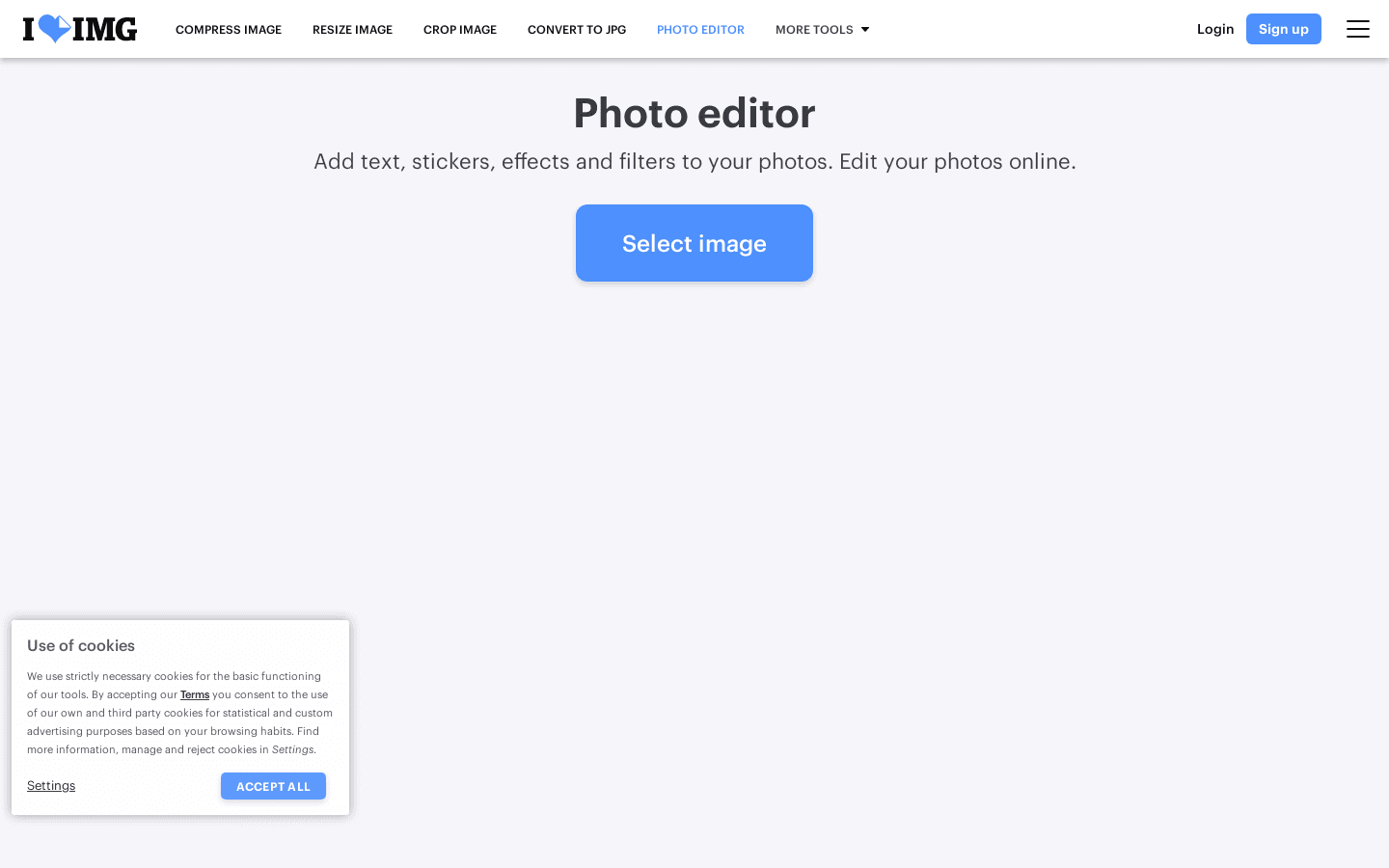 Photo editor preview