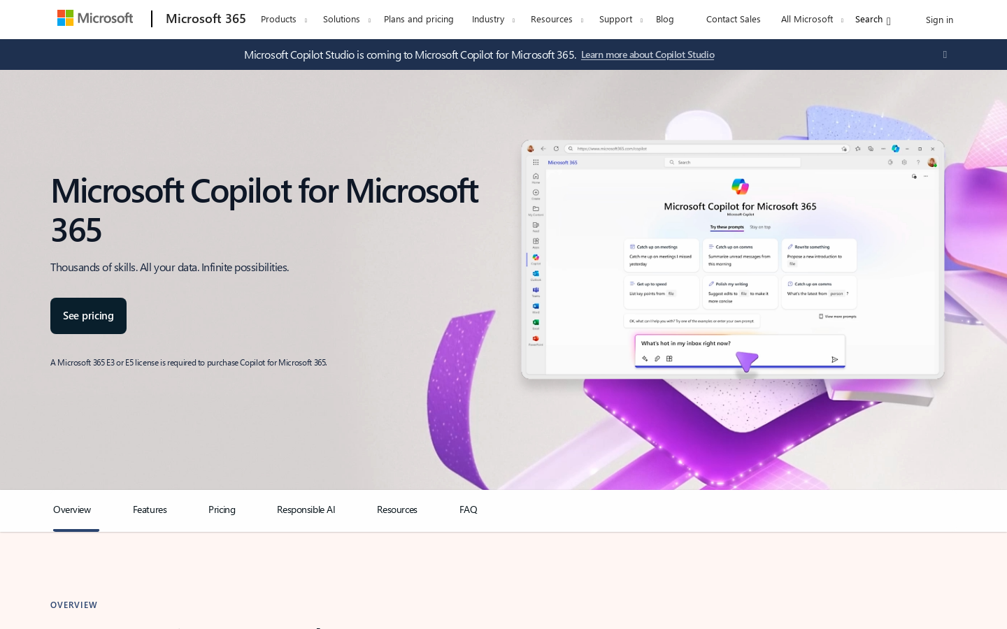 Microsoft Copilot for Microsoft 365 preview