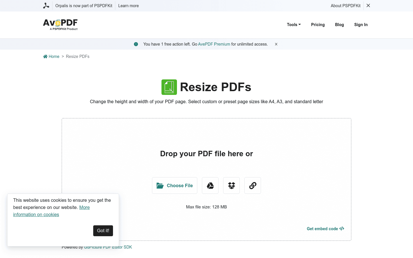 Resize PDF preview