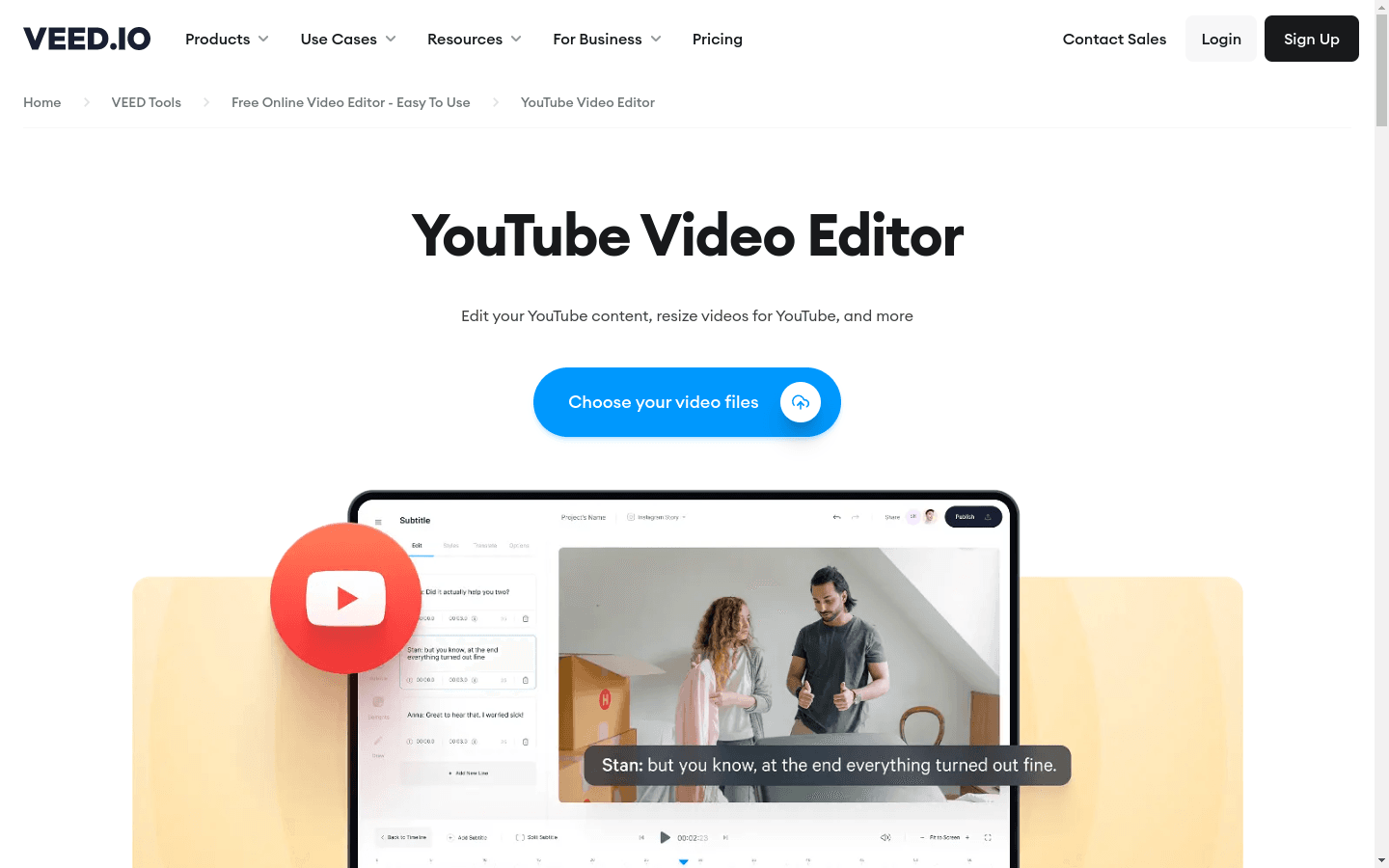 YouTube Video Editor preview