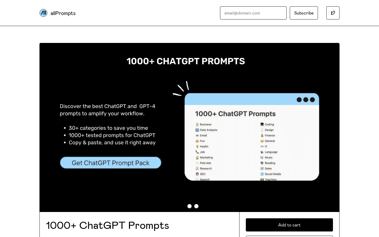 1000+ ChatGPT Prompts preview